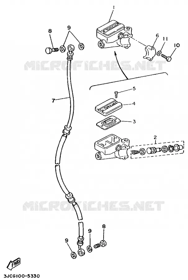 MAITRE CYLINDRE AVANT - GUIDON HAUT Yamaha MOTO 535 1997 VIRAGO  XV535