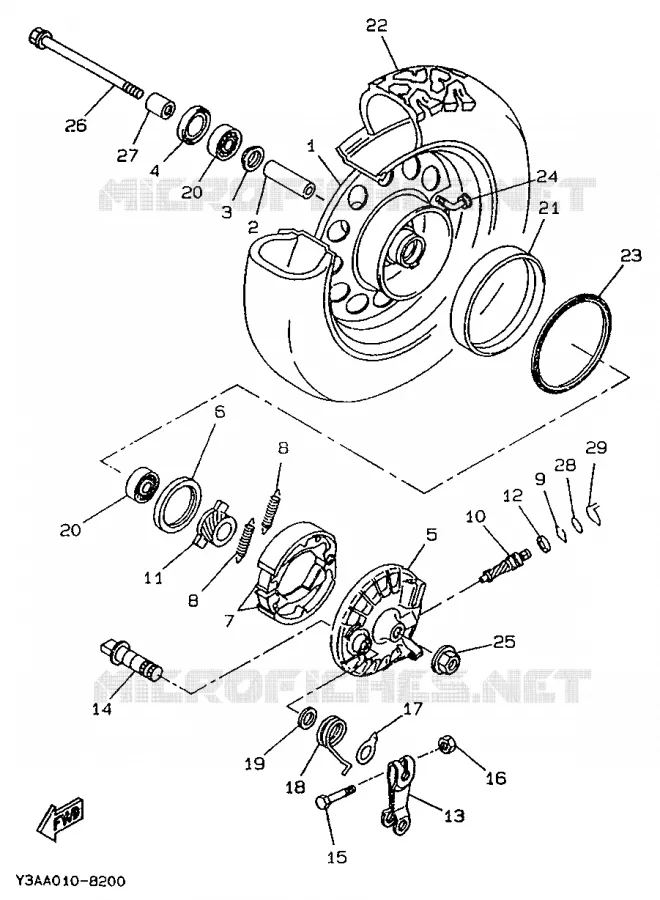 ROUE AVANT Yamaha SCOOTER 50 1990 BOOSTER  CW50T