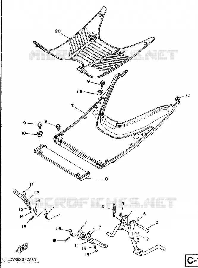 BEQUILLE / REPOSE PIEDS Yamaha SCOOTER 90 1991 JOG  CY90