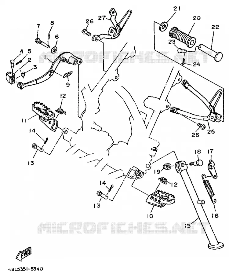 SUPPORT / REPOSE PIEDS Yamaha MOTO 125 1995 DTE  DT125E