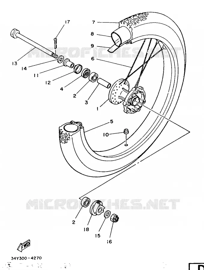 ROUE AVANT Yamaha MOTO 125 1987 DTLC  DT125LC