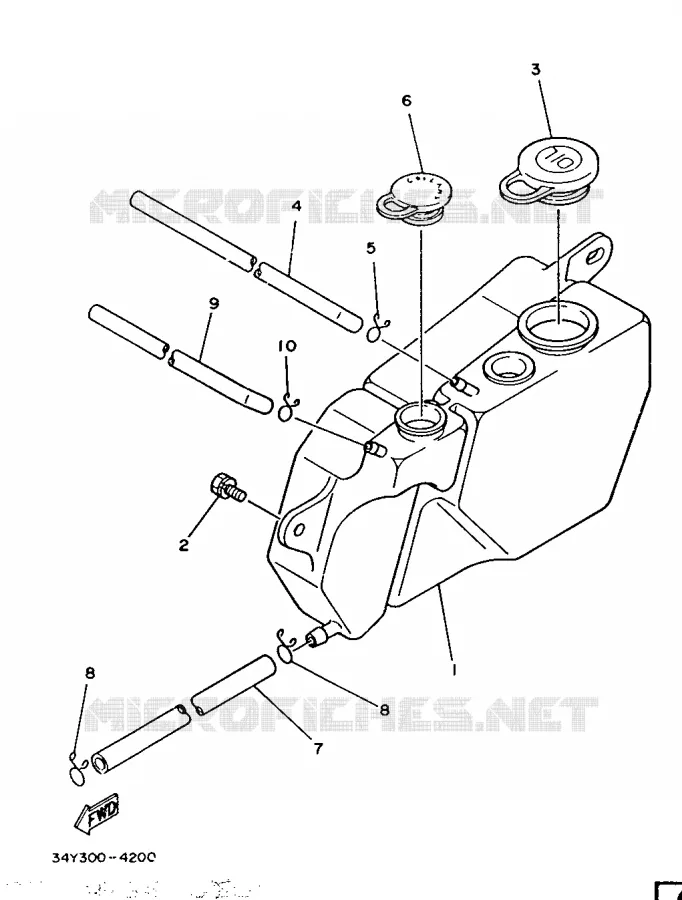RESERVOIR A ESSENCE Yamaha MOTO 125 1987 DTLC  DT125LC