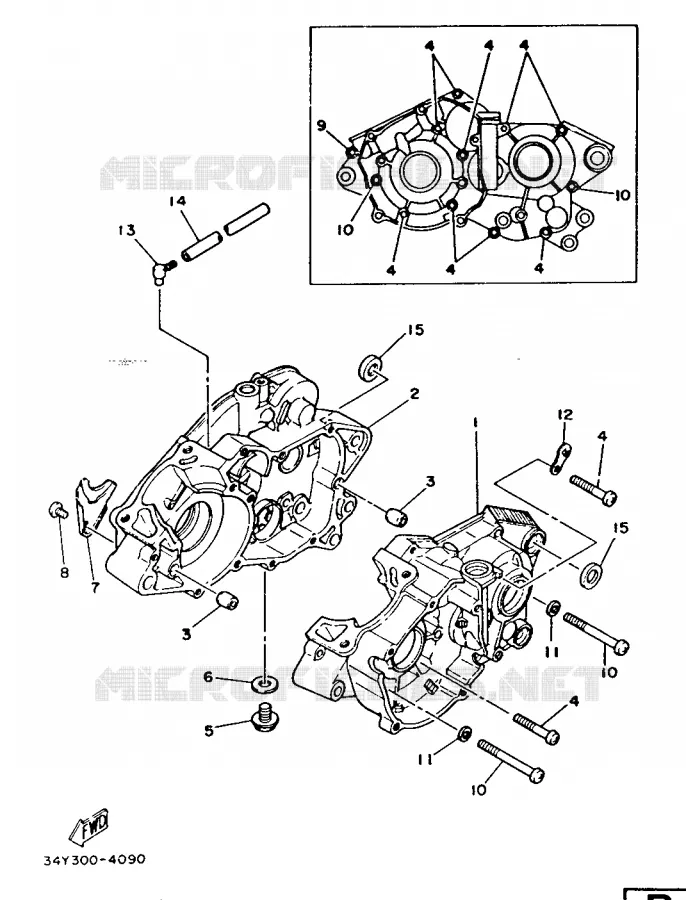 CARTER MOTEUR Yamaha MOTO 125 1987 DTLC  DT125LC