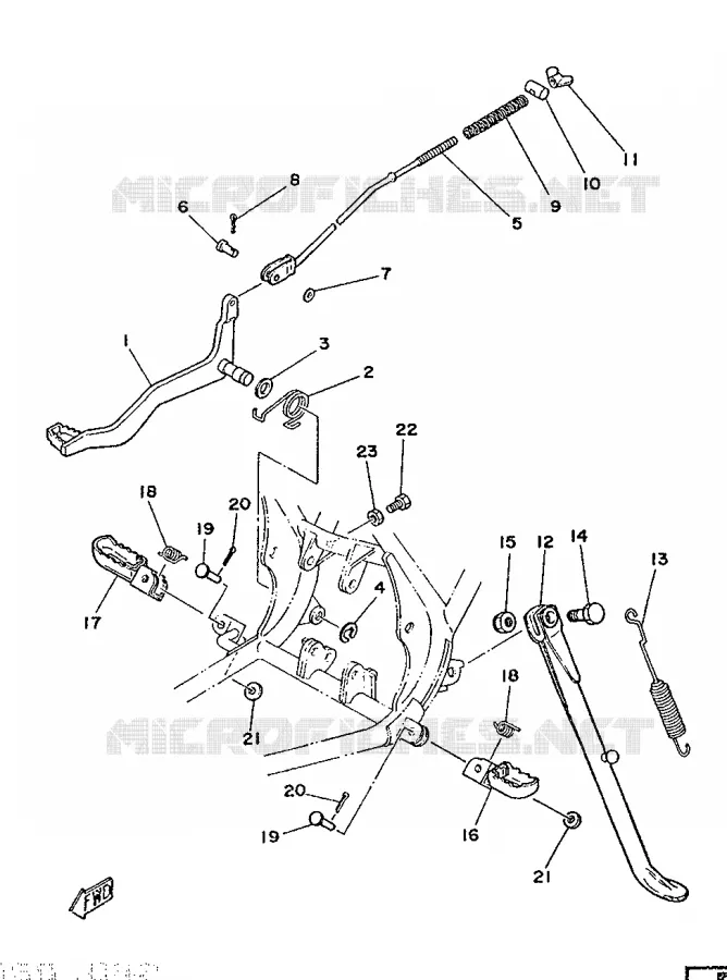 SUPPORT / REPOSE PIEDS Yamaha MOTO 125 1986 DTMX  DT125MX