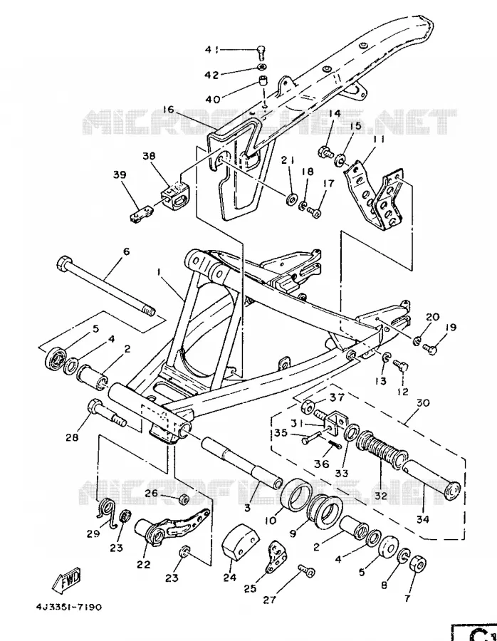 BRAS ARRIERE Yamaha MOTO 125 1987 DTMX  DT125MX