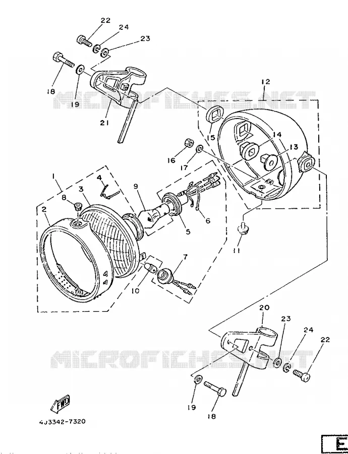 PHARE  Yamaha MOTO 125 1987 DTMX  DT125MX