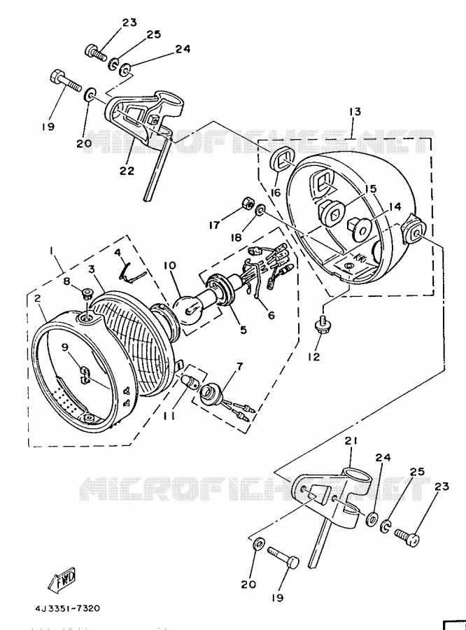 PHARE  Yamaha MOTO 125 1987 DTMX  DT125MX
