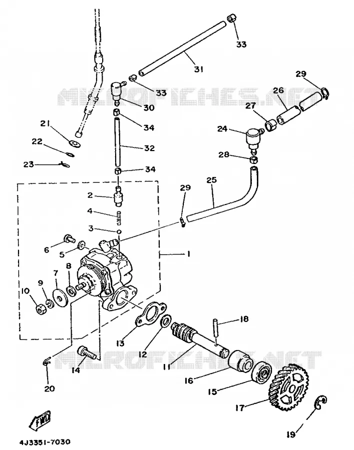 POMPE A HUILE Yamaha MOTO 125 1989 DTMX  DT125MX