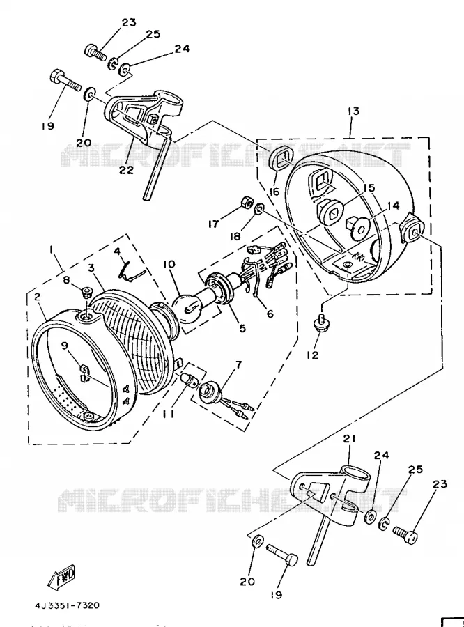 PHARE  Yamaha MOTO 125 1989 DTMX  DT125MX