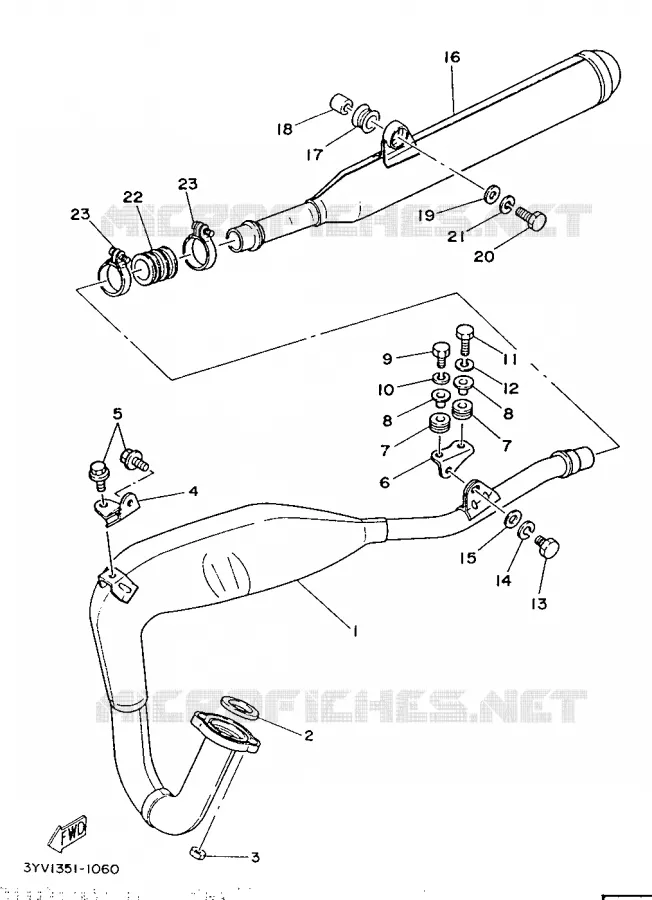 ECHAPPEMENT Yamaha MOTO 125 1991 DTMX  DT125MX