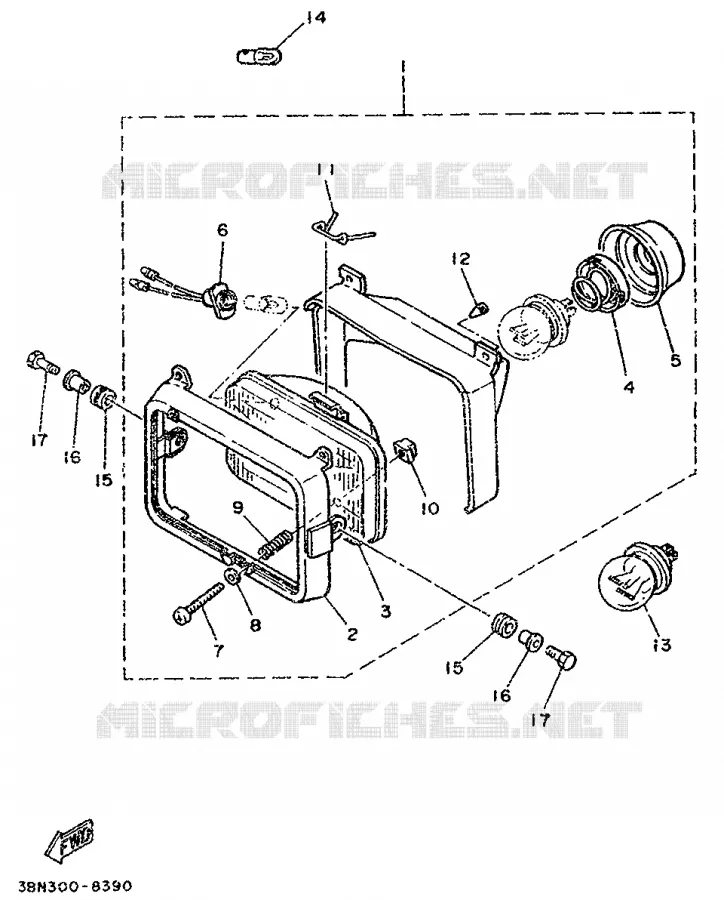 PHARE  Yamaha MOTO 125 1988 DTR  DT125R