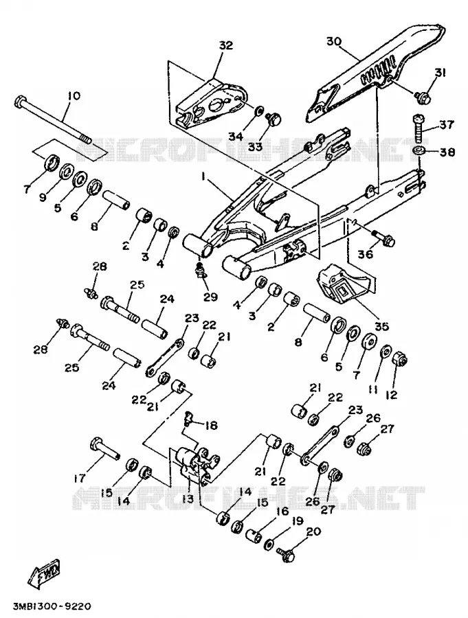 BRAS ARRIERE Yamaha MOTO 125 1989 DTR  DT125R