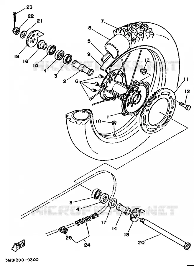 ROUE ARRIERE Yamaha MOTO 125 1992 DTR  DT125R