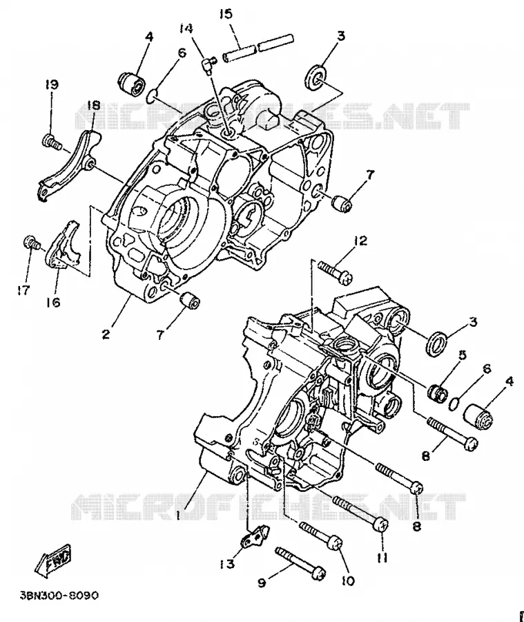 CARTER MOTEUR Yamaha MOTO 125 1993 DTR  DT125R