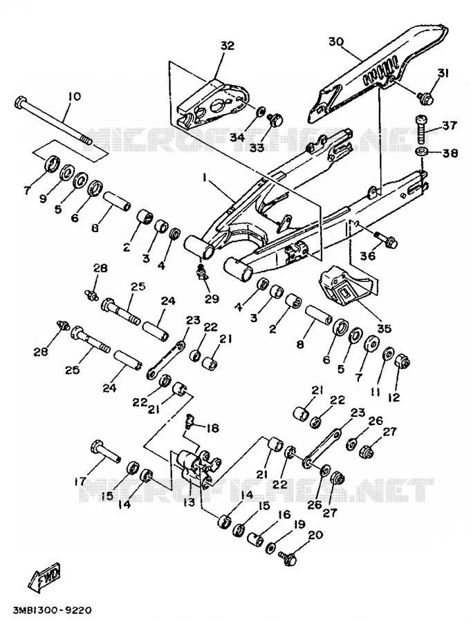BRAS ARRIERE Yamaha MOTO 125 1994 DTR  DT125R