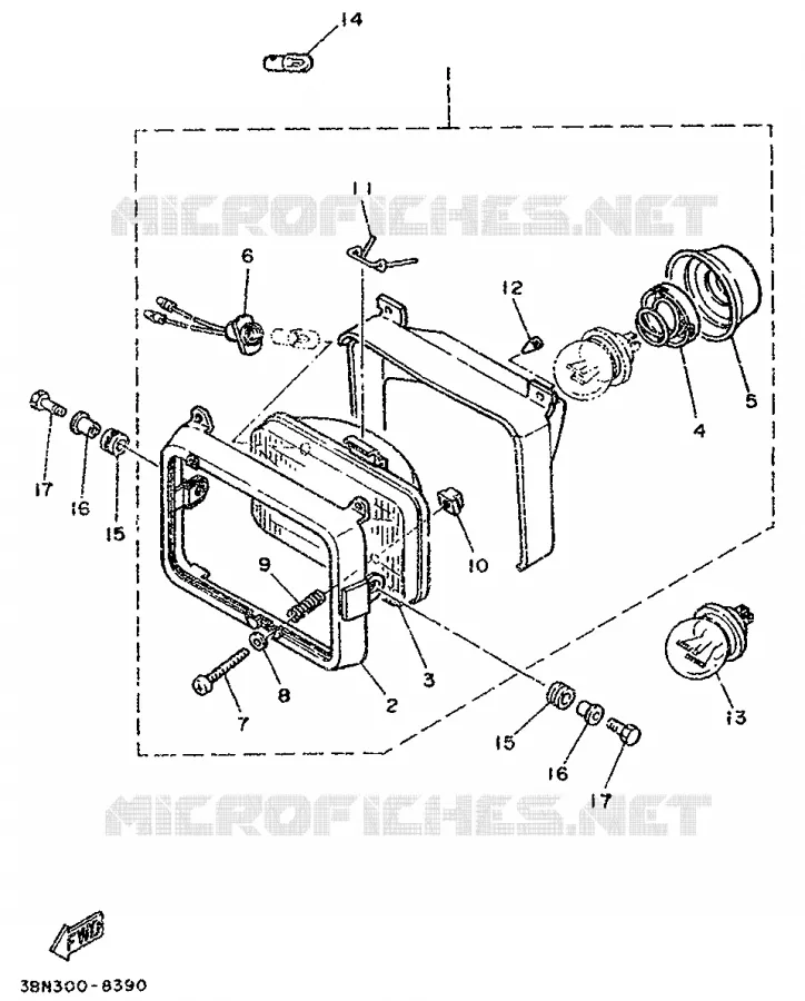 PHARE  Yamaha MOTO 125 1995 DTR  DT125R