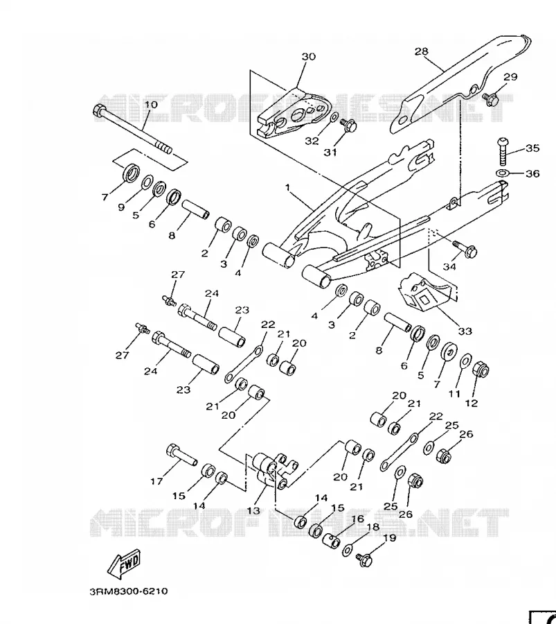 BRAS ARRIERE Yamaha MOTO 125 1997 DTR  DT125R