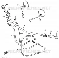 GUIDON ET CABLES pour Yamaha VIRAGO 1995