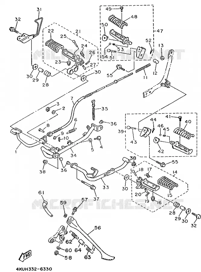 SUPPORT / REPOSE PIEDS Yamaha MOTO 535 1996 VIRAGO  XV535S