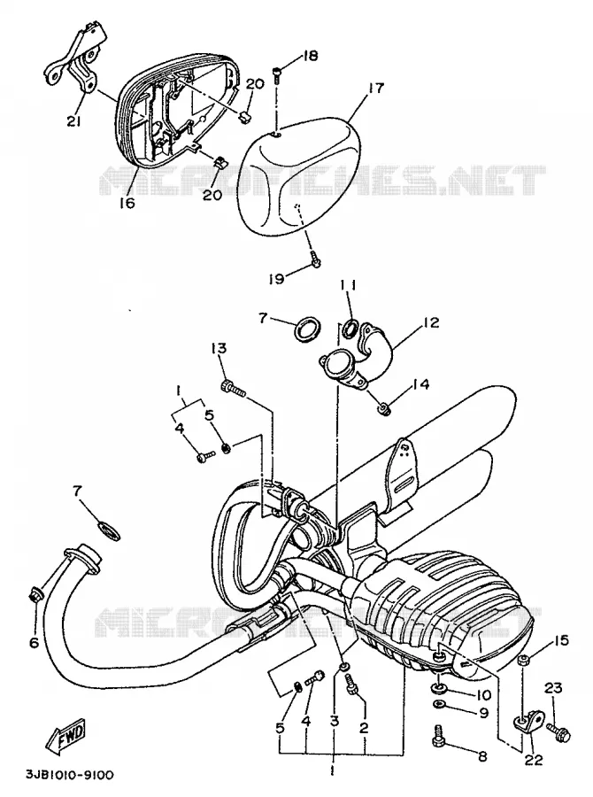 ECHAPPEMENT Yamaha MOTO 535 1997 VIRAGO  XV535S