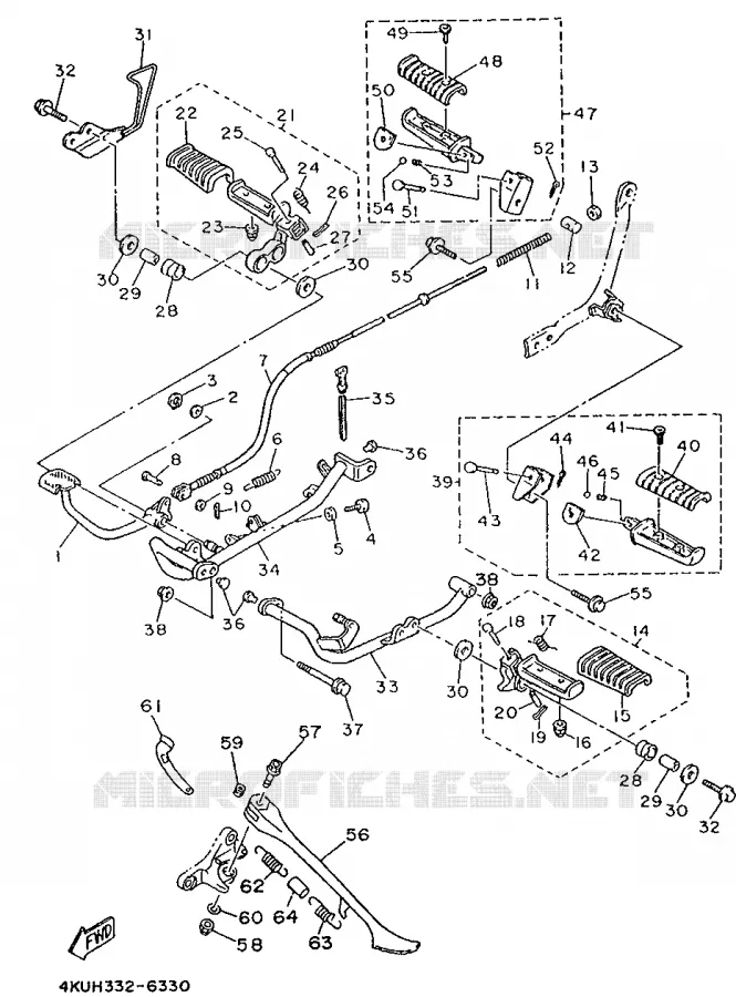 SUPPORT / REPOSE PIEDS Yamaha MOTO 535 1997 VIRAGO  XV535S