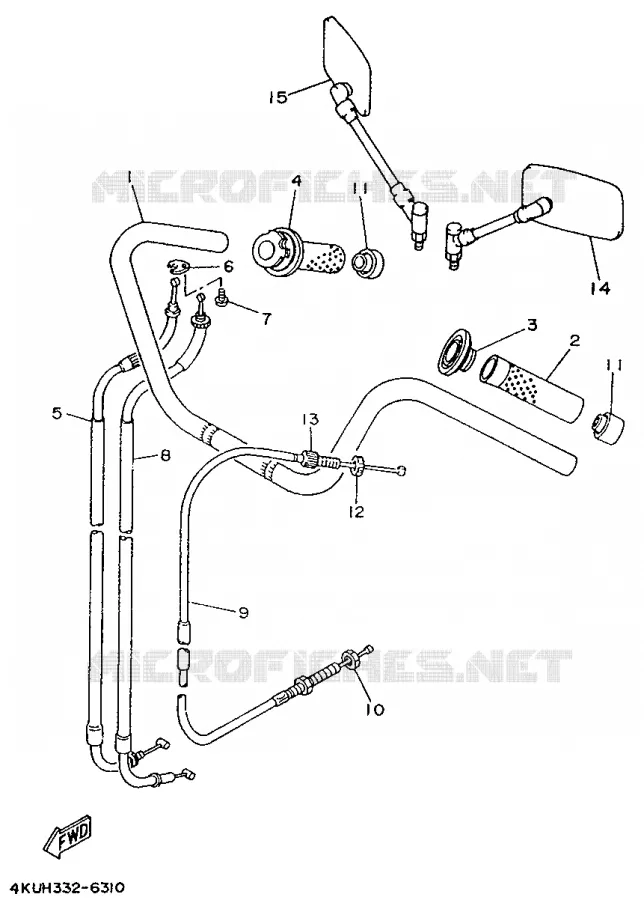 GUIDON ET CABLES Yamaha MOTO 535 1997 VIRAGO  XV535S