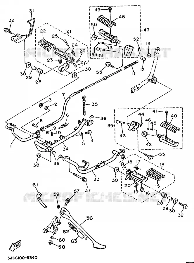 SUPPORT / REPOSE PIEDS Yamaha MOTO 535 1997 VIRAGO  XV535S
