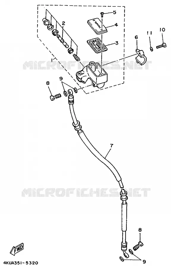 MAITRE CYLINDRE AVANT - GUIDON PLAT Yamaha MOTO 535 1997 VIRAGO  XV535S