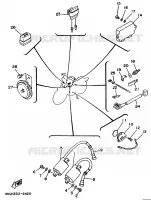 PARTIE ELECTRIQUE 2   ROYAUME UNI / DANEMARK / FINLANDE / NORVEGE / SUEDE / PAYS BAS pour Yamaha VIRAGO 1997