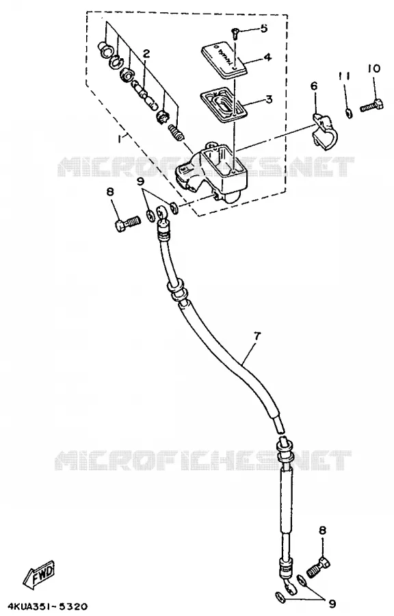 MAITRE CYLINDRE AVANT - GUIDON PLAT Yamaha MOTO 535 1997 VIRAGO  XV535S