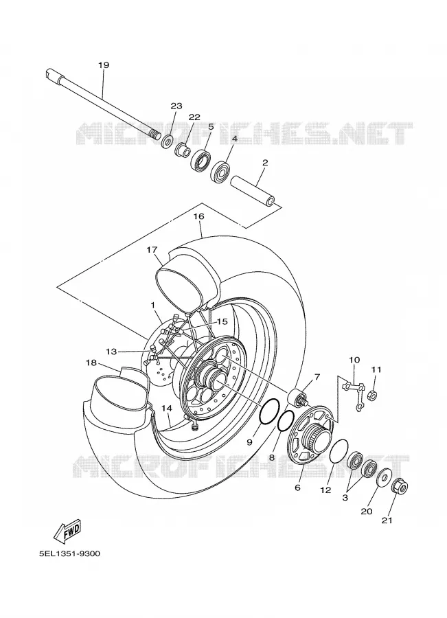 ROUE ARRIERE Yamaha MOTO 1100 2000 DRAGSTAR  XVS1100