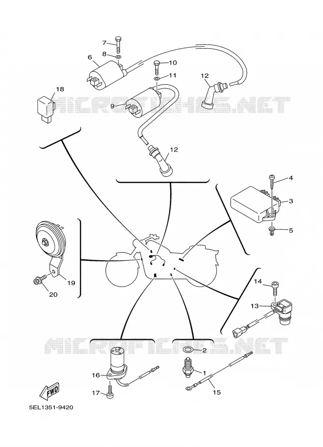 PARTIE ELECTRIQUE 1 Yamaha MOTO 1100 2000 DRAGSTAR  XVS1100