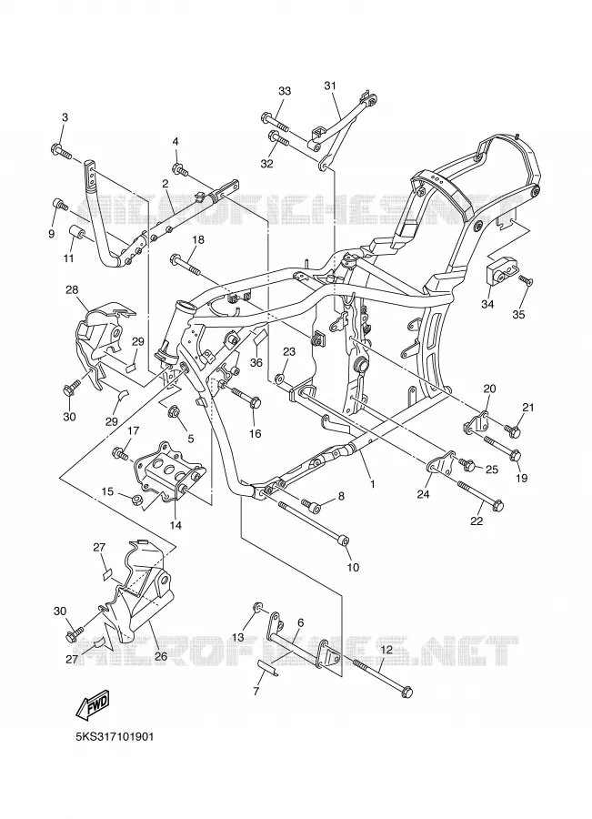 CADRE Yamaha MOTO 1100 2000 DRAGSTAR  XVS1100A