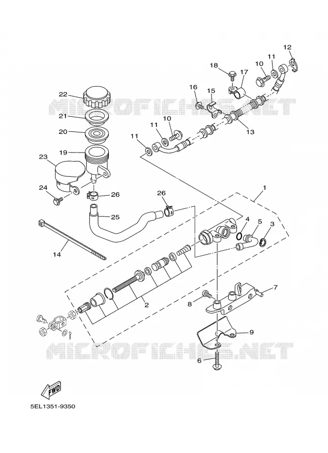 MAITRE CYLINDRE DE FREIN ARRIERE Yamaha MOTO 1100 2000 DRAGSTAR  XVS1100A