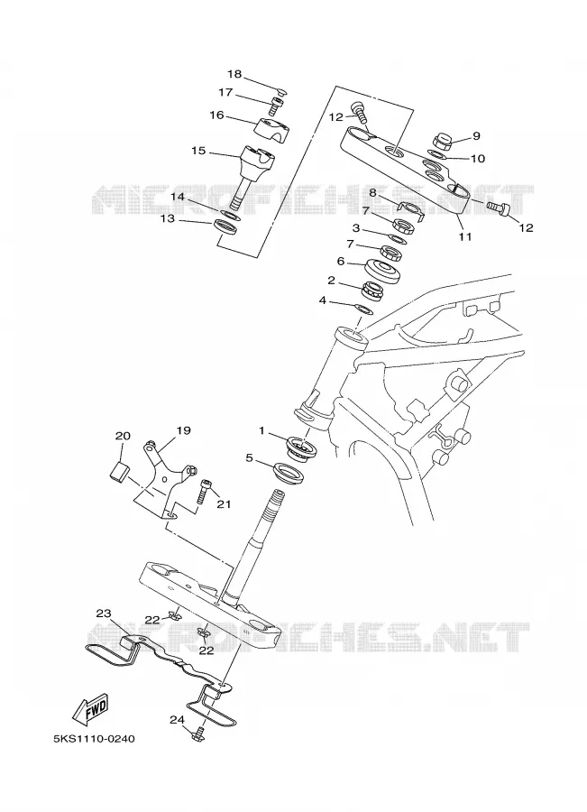 DIRECTION Yamaha MOTO 1100 2001 DRAGSTAR  XVS1100A