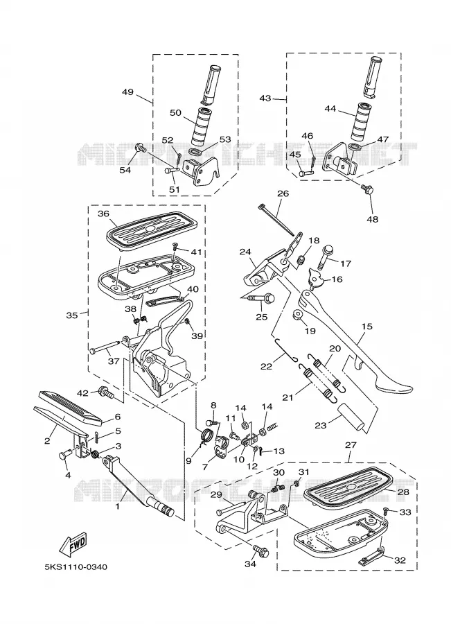 SUPPORT / REPOSE PIEDS Yamaha MOTO 1100 2002 DRAGSTAR  XVS1100A