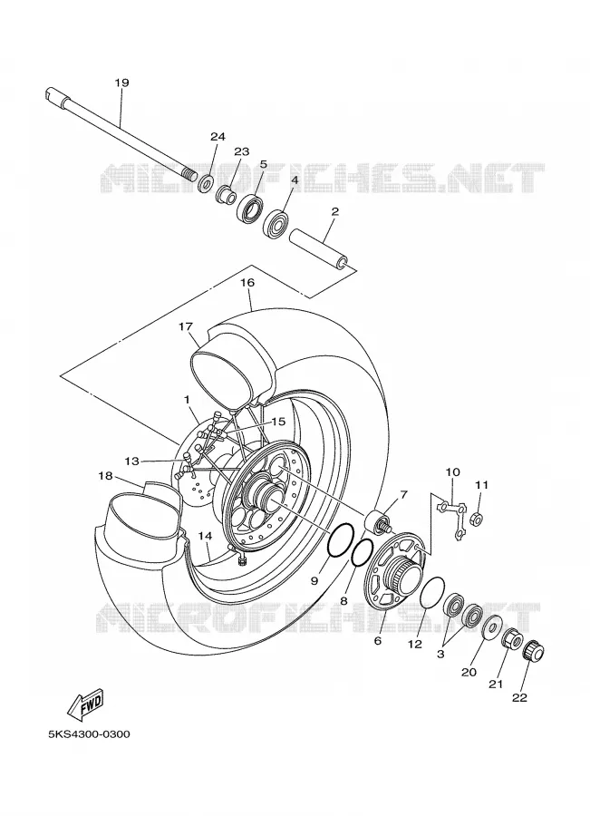 ROUE ARRIERE Yamaha MOTO 1100 2003 DRAGSTAR  XVS1100A