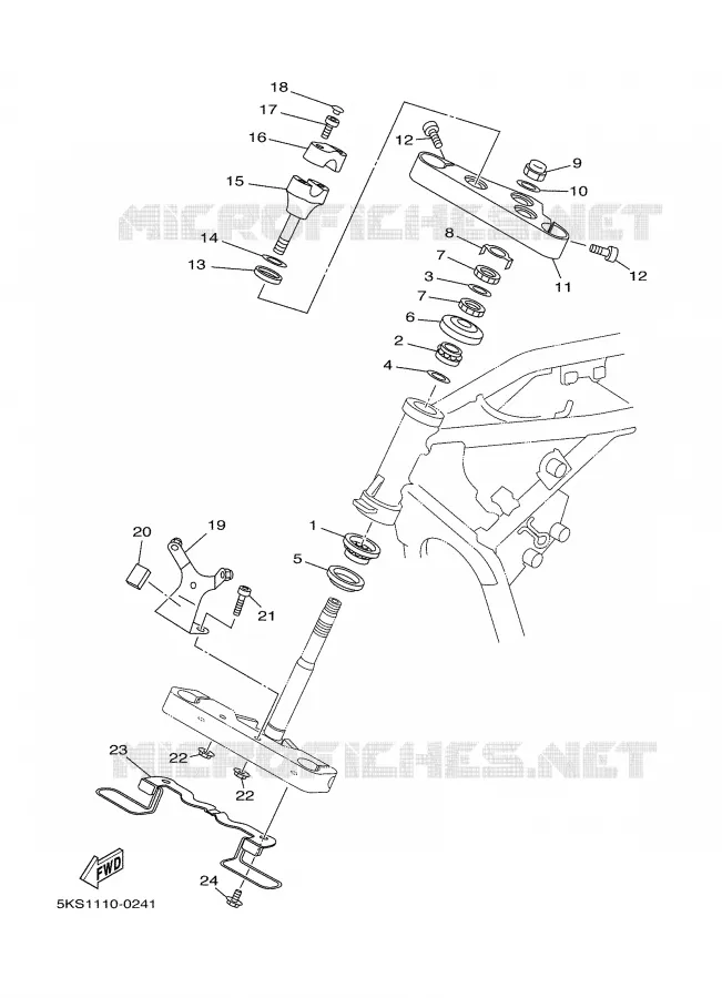 DIRECTION Yamaha MOTO 1100 2006 DRAGSTAR  XVS1100A