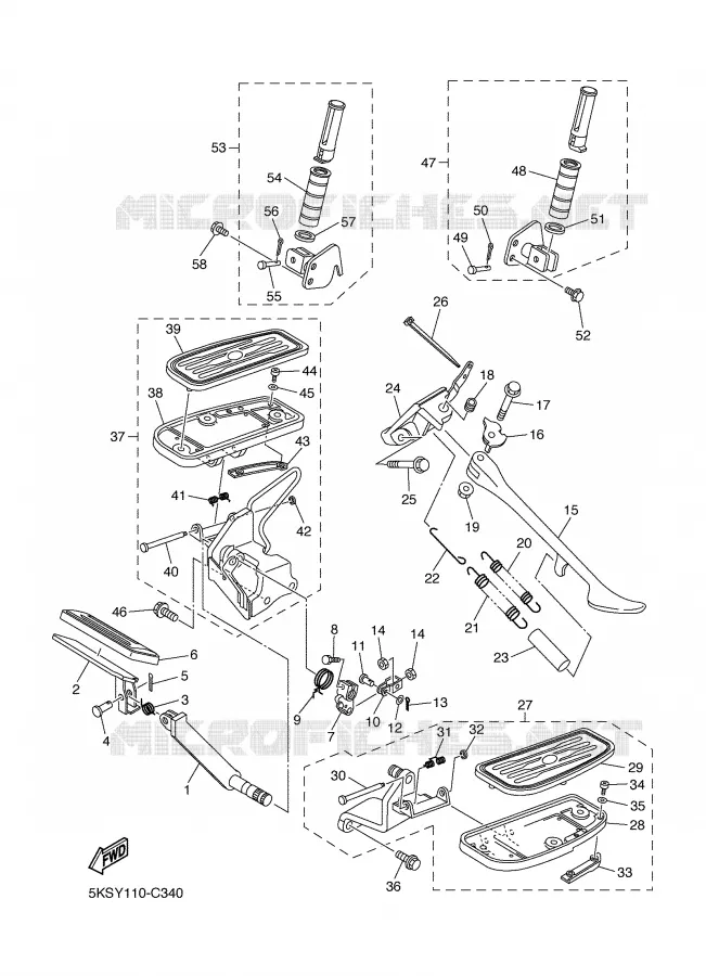 BEQUILLE / REPOSE PIEDS Yamaha MOTO 1100 2006 DRAGSTAR  XVS1100A