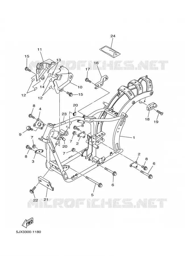 CADRE Yamaha MOTO 125 2002 DRAGSTAR  XVS125