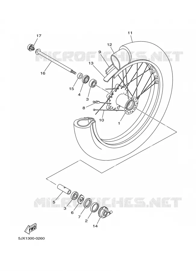 ROUE AVANT Yamaha MOTO 125 2002 DRAGSTAR  XVS125