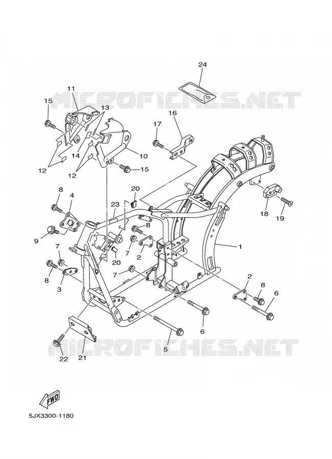 CADRE Yamaha MOTO 125 2002 DRAGSTAR  XVS125