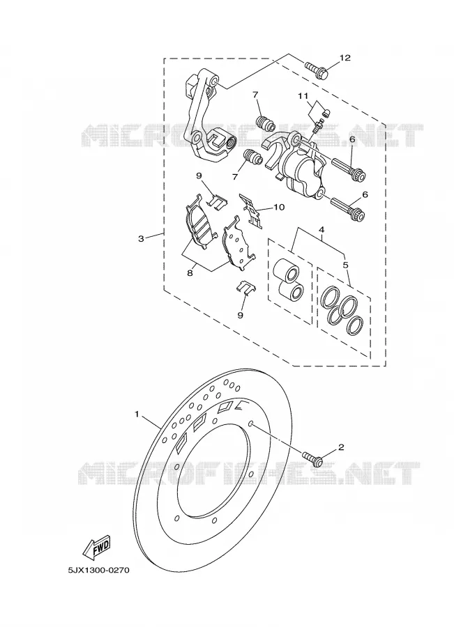 ETRIER DE FREIN AVANT Yamaha MOTO 125 2004 DRAGSTAR  XVS125