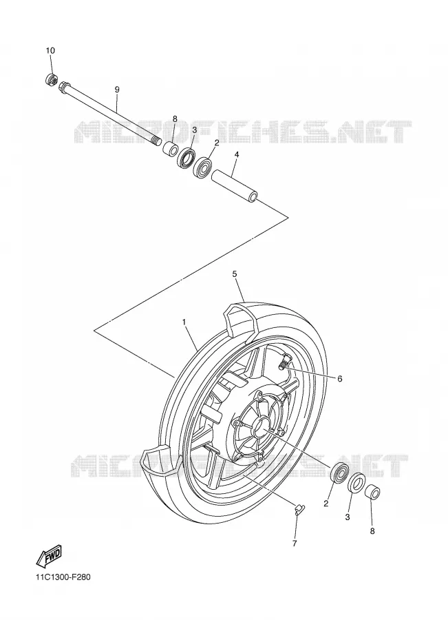 ROUE AVANT Yamaha MOTO 1300 2007 MIDNIGHT STAR  XVS1300A