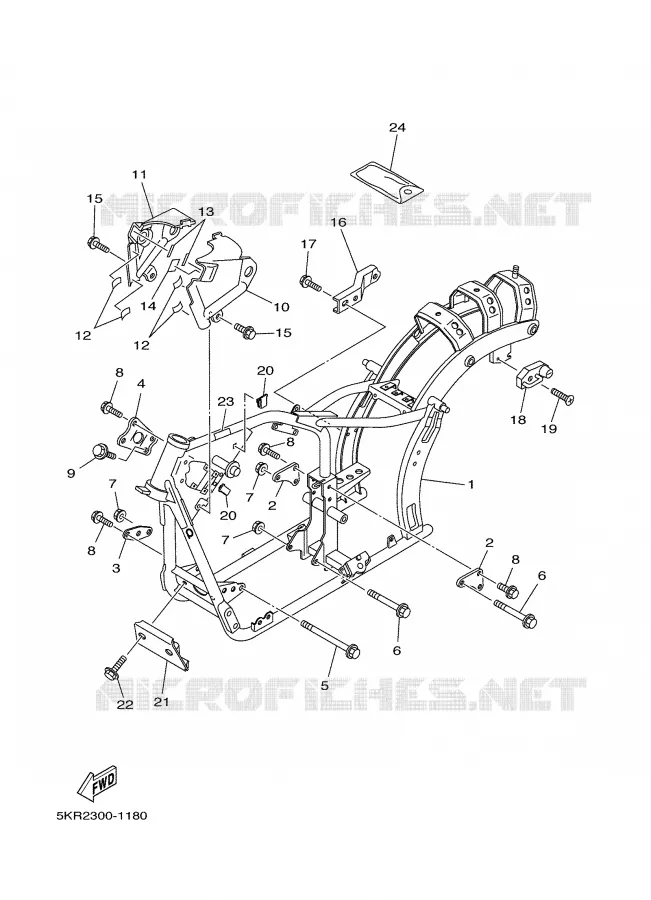 CADRE Yamaha MOTO 250 2002 DRAGSTAR  XVS250