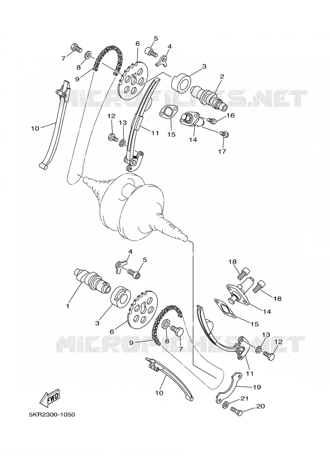 ARBRE A CAMES / CHAINE DE DISTRIBUTION Yamaha MOTO 250 2004 DRAGSTAR  XVS250