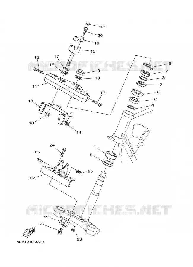DIRECTION Yamaha MOTO 250 2004 DRAGSTAR  XVS250