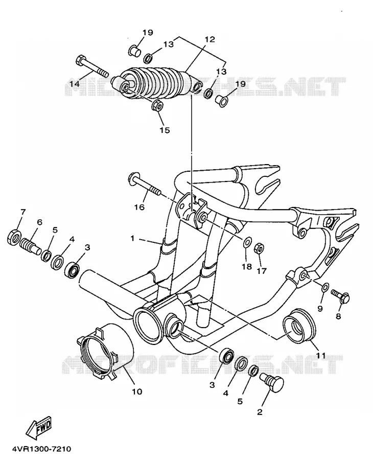 BRAS OSCILLANT / AMORTISSEUR Yamaha MOTO 650 1997 DRAGSTAR  XVS650