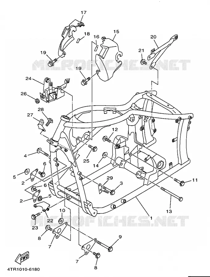 CADRE Yamaha MOTO 650 1997 DRAGSTAR  XVS650