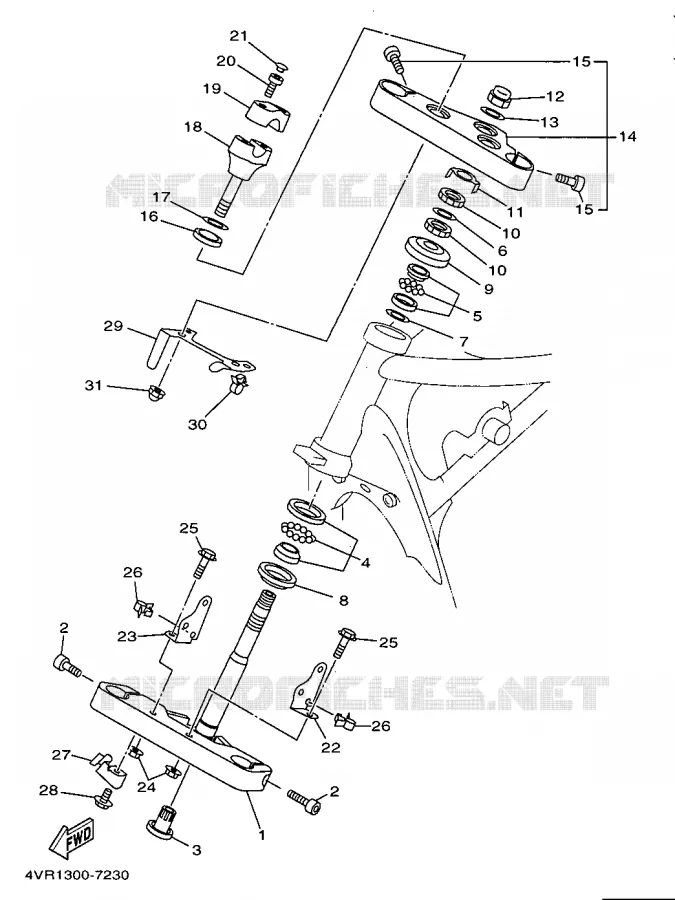 DIRECTION Yamaha MOTO 650 1997 DRAGSTAR  XVS650